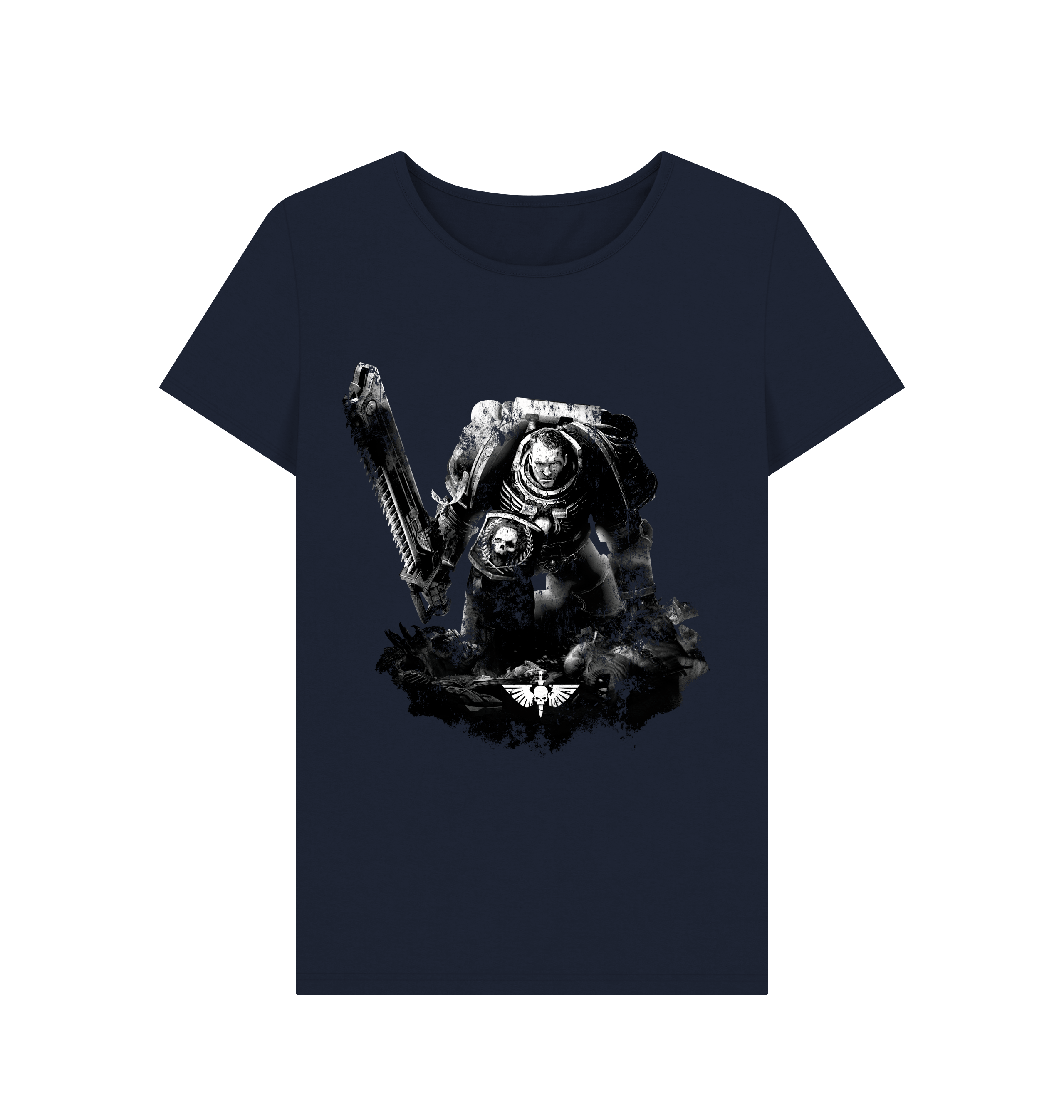 Navy Blue Warhammer 40,000: Space Marine Titus Fitted T Shirt